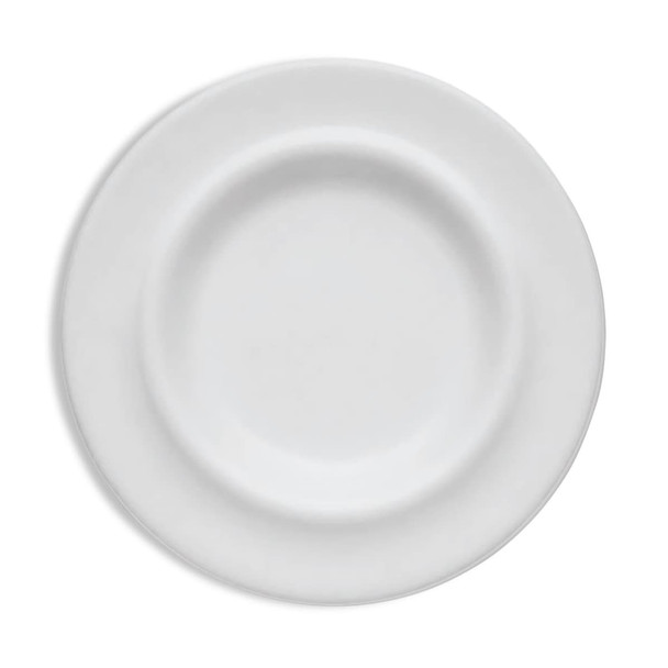 A plain white pet bowl with a deep rim and smooth surface, featuring a simple, unadorned design.
