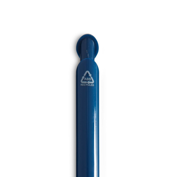 A blue Octave gel ink pen with a recycled material logo on the side.
