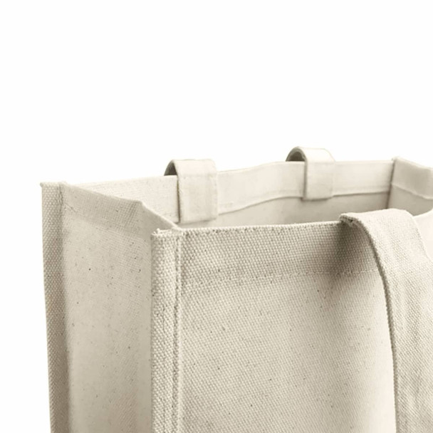 A light beige executive canvas tote bag with sturdy handles and a simple design. It has a logo on one side.