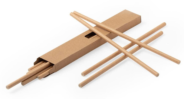 Straw Set of 10 paper straws presented in a recycled cardboard box