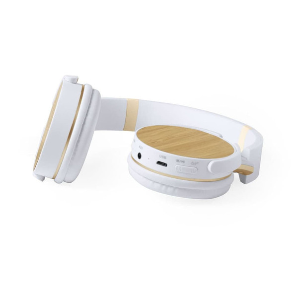 Headphones with bamboo features bluetooth  Treiko