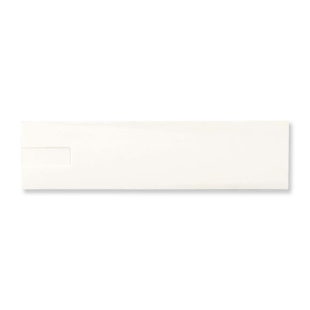 A white, rectangular pen case with a simple design and a small slot on one side.