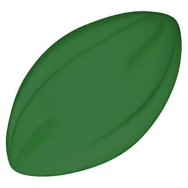 A green 135mm Spyro Football with a smooth surface and an embossed shape. It features a logo.