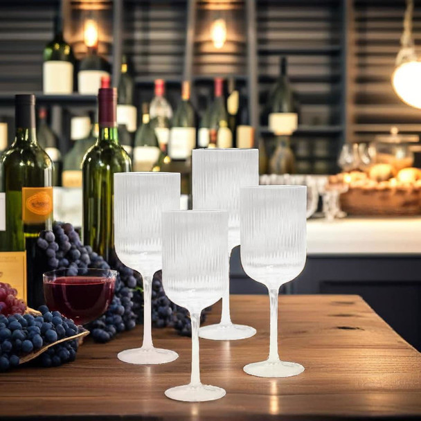 Ivy Ribbed Wine 380mL Glasses