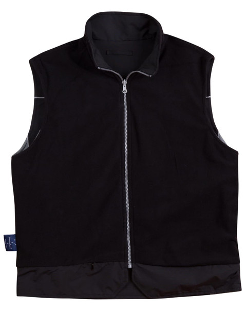 A black men's 3-in-1 jacket featuring a zip-up front and a sleek design. It includes a logo on the sleeve.