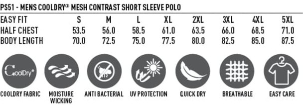 Men's Olympian Polo in various sizes featuring a CoolDry® mesh fabric design. Available in multiple colours and has a logo.