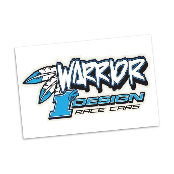 A temporary tattoo featuring a bold design in blue and black, with a logo and graphic elements.