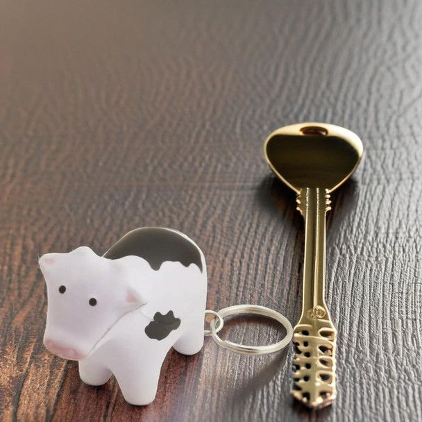 Stress Cow Key Ring