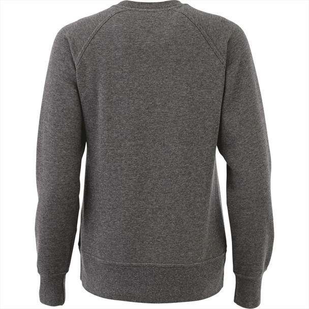 A grey women's fleece crew jumper with a classic fit and long sleeves. The back features no visible logos.