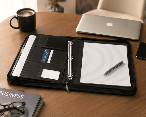 The Manhattan A4 Imitation Leather Zip Compendium