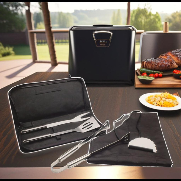 BBQ tool and apron set