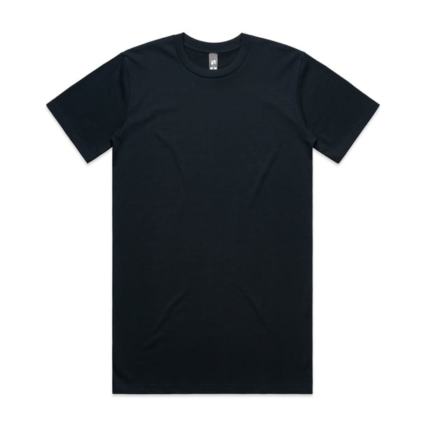 A black Classic Plus Tee [+5cm] t-shirt with a round neckline and short sleeves, featuring a logo.