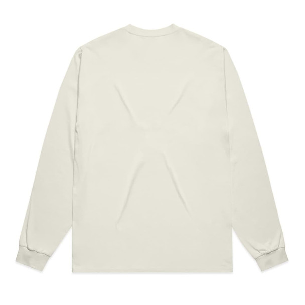 A light grey long-sleeve tee with a relaxed fit, featuring a simple design and no graphic elements.