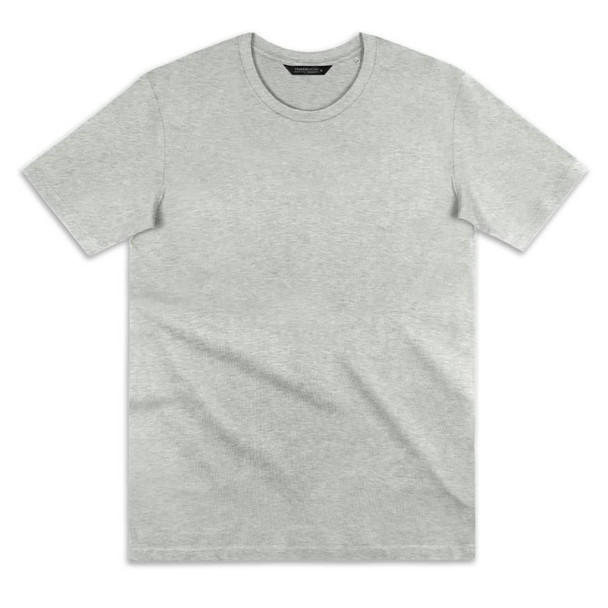 A light grey TRENDSWEAR original women's T-shirt displayed flat, featuring a simple design and a logo.
