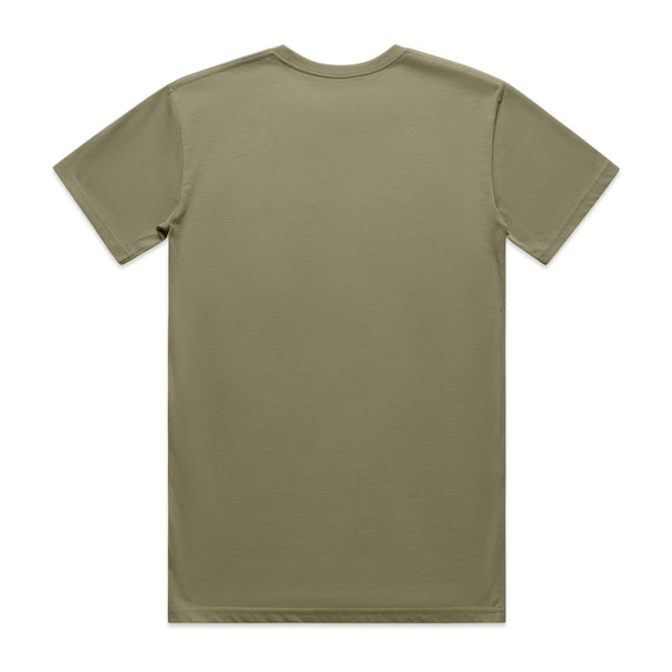 A green Basic Tee t-shirt with a plain design and no visible branding or logos on the back.
