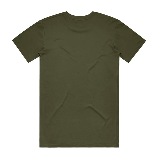 An olive green Basic Tee, featuring a classic t-shirt design with a smooth back and no visible branding.