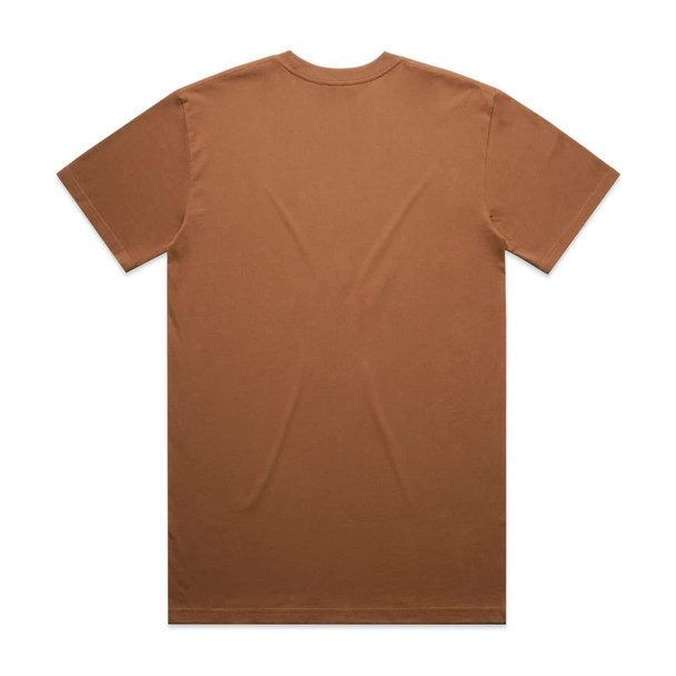 A brown Classic Tee t-shirt displayed flat, featuring short sleeves and a plain back design.