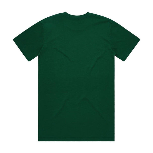 A green Classic Tee featuring a plain back design and short sleeves, with a logo on the label.
