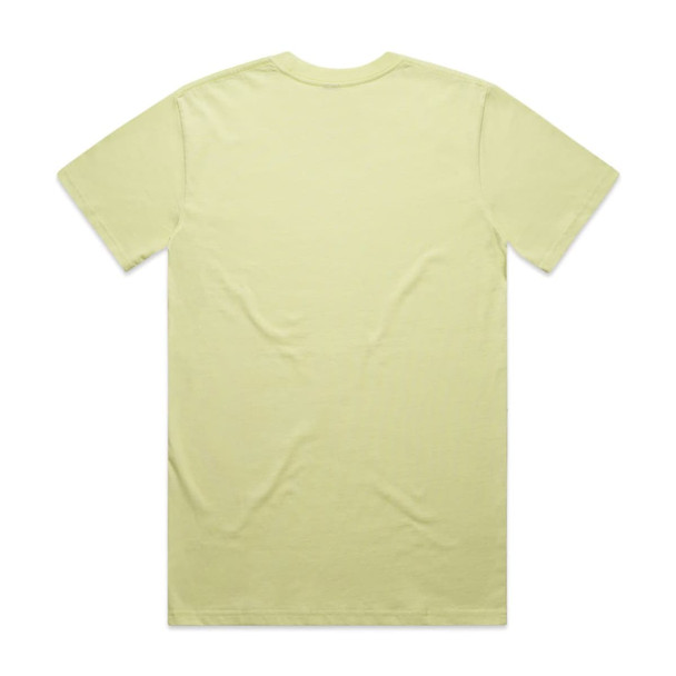 A light yellow Classic Tee featuring a simple design and a brand logo on the back.