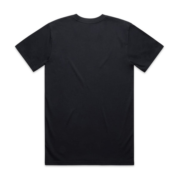 A plain black t-shirt with a classic fit, featuring a smooth back design and no visible logos.