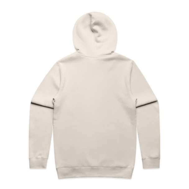 A beige hoodie with a hood and long sleeves. The back is plain with no visible logos or text.