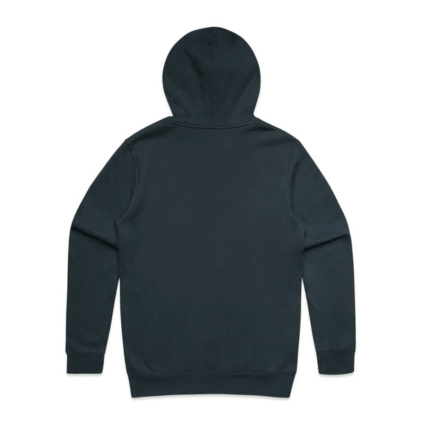 A dark green hoodie with a hood and long sleeves, featuring a smooth back design and no visible logos.