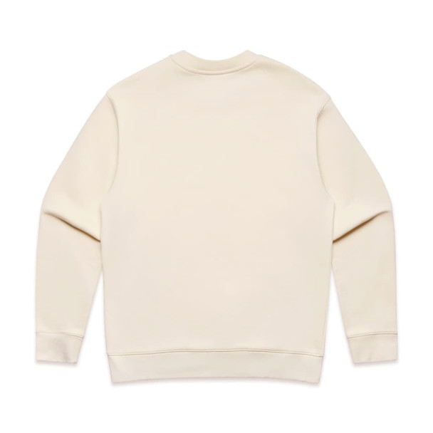 A cream-coloured sweater featuring a simple design and long sleeves. The back view highlights its minimalistic style.