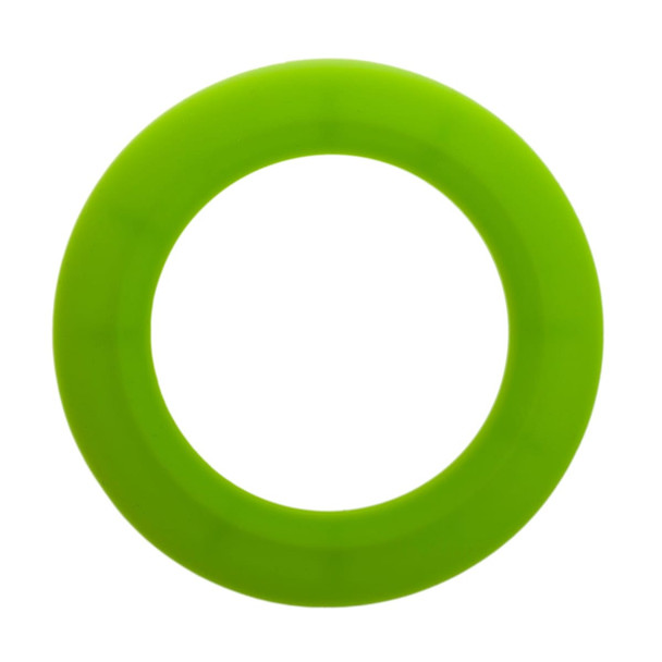 A bright green silicone flyer designed for throwing and catching.