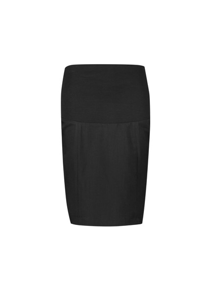 A black maternity skirt with a fitted design and stretchy waistband. Includes a simple, sleek look with no visible branding. A black maternity skirt with a fitted design and stretchy waistband. Includes a simple, sleek look with no visible branding.