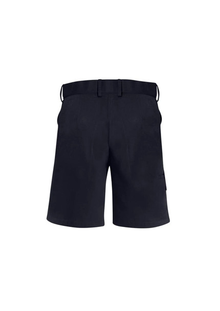 A pair of women's dress shorts in black with a waistband and back pockets, featuring a logo.