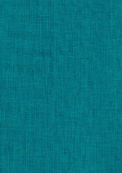 A textured fabric in a rich teal colour, suitable for a women’s 3/4 sleeve shirt. It features a subtle pattern.