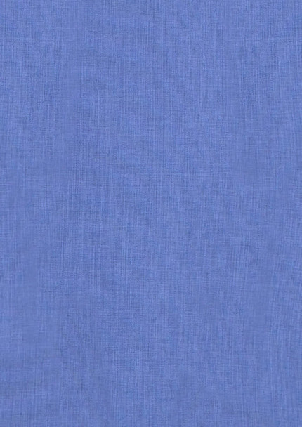 A women's 3/4 sleeve shirt in a soft blue fabric with a textured appearance. It features a logo on the design.