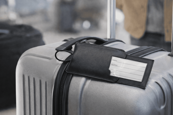 Pull-Apart Leather Luggage Tag