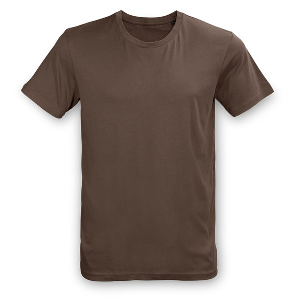 A unisex TRENDSWEAR Element T-shirt in a brown colour. The shirt features a simple design with short sleeves and a crew neck. A unisex TRENDSWEAR Element T-shirt in a brown colour. The shirt features a simple design with short sleeves and a crew neck.