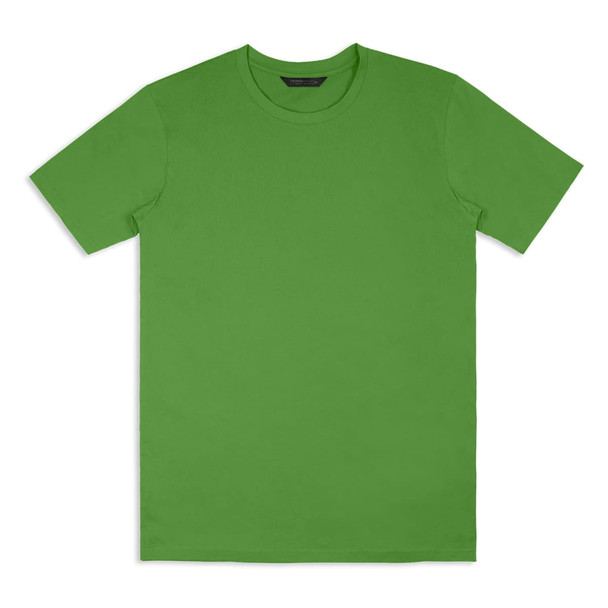 A vibrant green unisex t-shirt with a plain design and no visible branding.