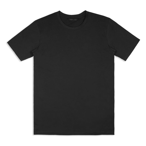 A black unisex TRENDSWEAR Element T-shirt with short sleeves and a round neckline. It features a logo.