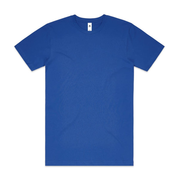 A blue t-shirt with short sleeves, featuring a simple design and a label inside the neck area. A blue t-shirt with short sleeves, featuring a simple design and a label inside the neck area.