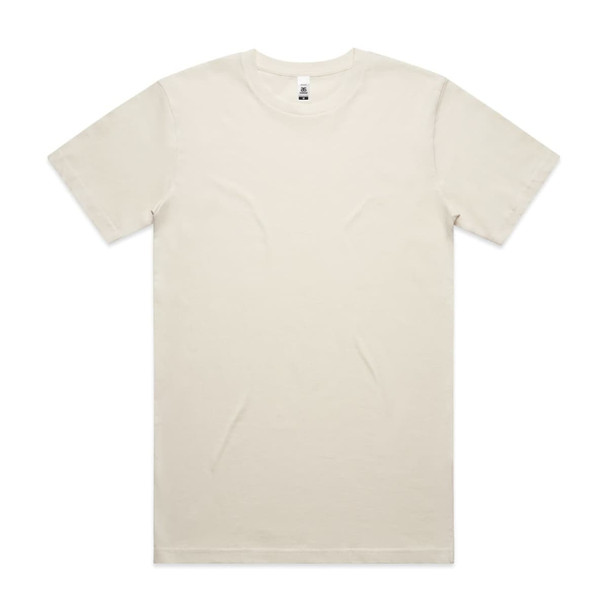 A plain cream Block Tubular Tee featuring short sleeves and a crew neckline. It has a tag on the inside.