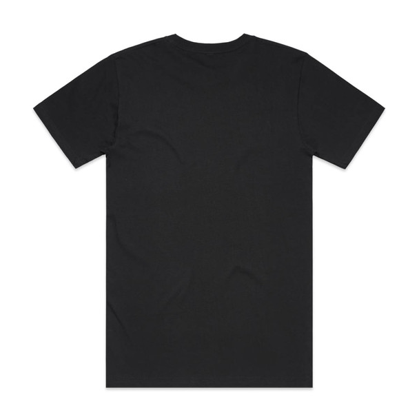 A black Block Tubular Tee with short sleeves and a back view. Features a logo branding.