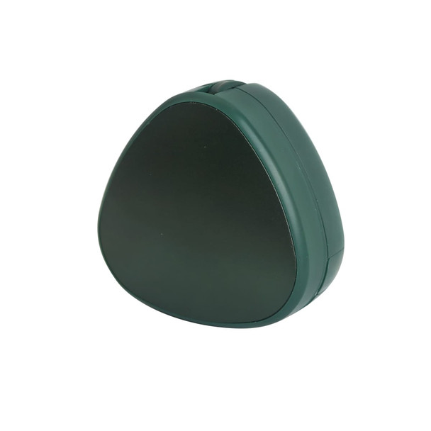 A green 3-in-1 retractable portable charging cable, featuring a rounded triangular design. It has a simple branding logo.