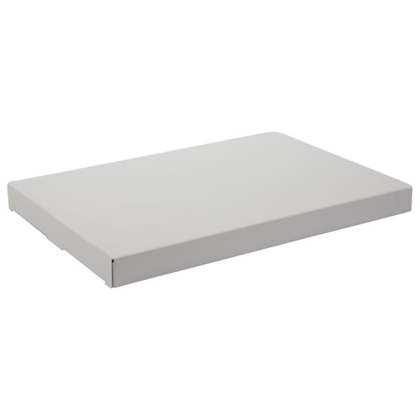 A plain grey rectangular box with a flat lid, designed for packaging or storage.