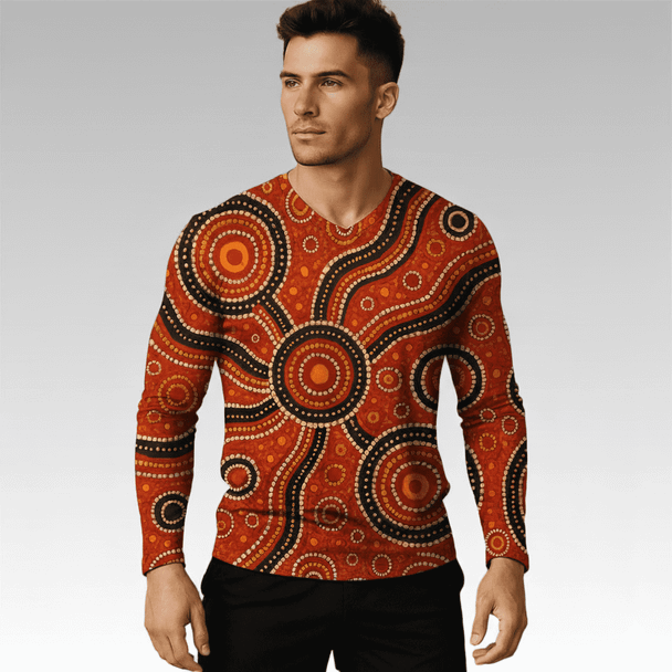 Unisex Adults RPET Sublimated V-Neck Long Sleeves Shirt