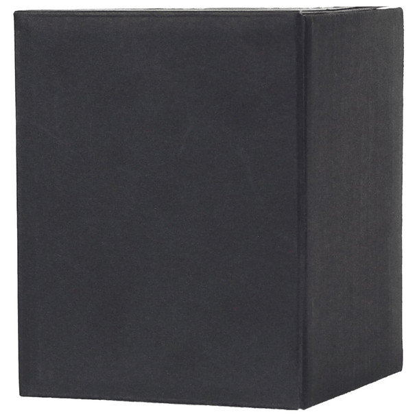 A black, plain gift box with a smooth surface, featuring a rectangular shape and no visible branding.