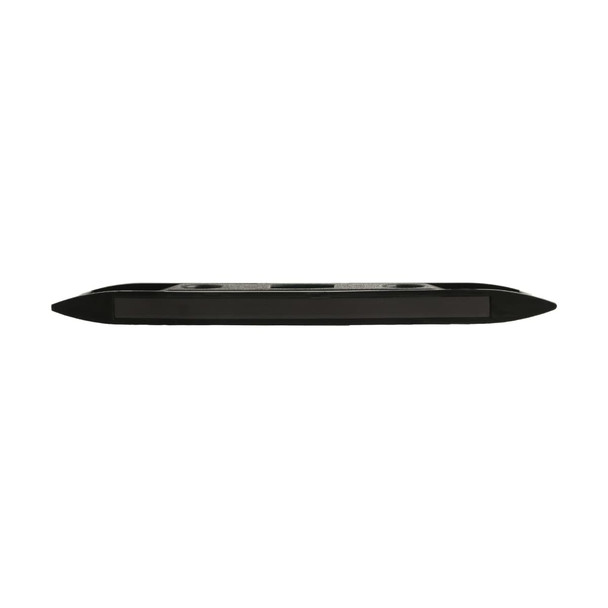 A black magnetic torpedo level with a sleek design and a logo on the side.