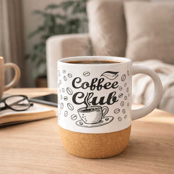 Billie 300ml Sublimation Ceramic Mug w/ Cork Details