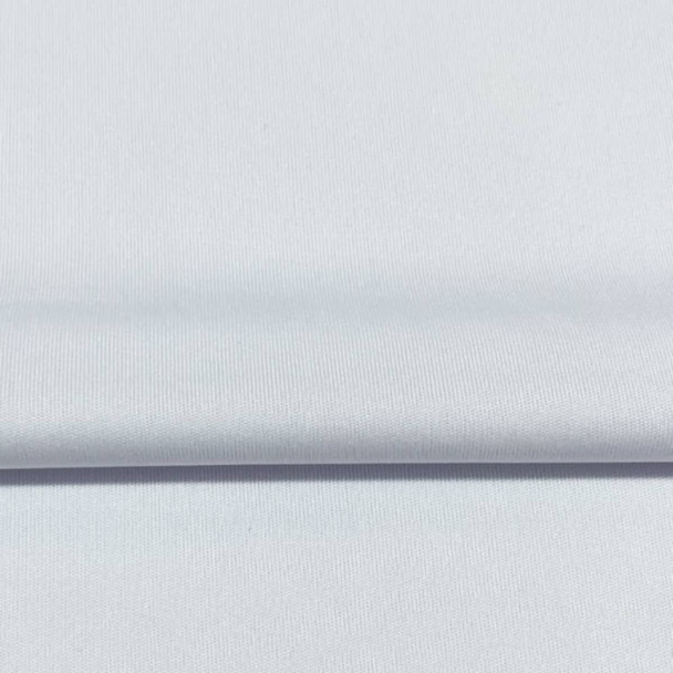 A smooth, light grey fabric showcasing a soft texture, ideal for sportswear or jerseys.