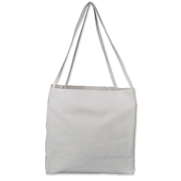 A Lively Tote Bag in a light gray color, featuring two long straps for easy carrying and a spacious design.