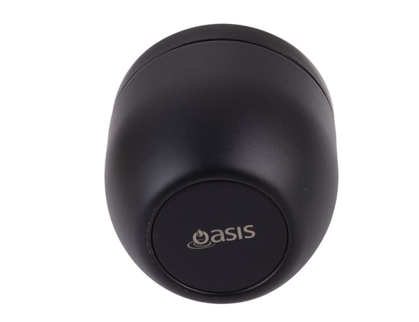A vacuum food pod in sleek black with a branded logo on the base. A vacuum food pod in sleek black with a branded logo on the base.