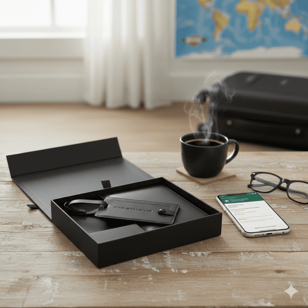 Pineapple Leather Travel Gift Set