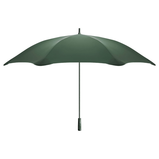 A green BLUNT Sport Umbrella with a sturdy canopy and a sleek grey handle, featuring a branding logo.
